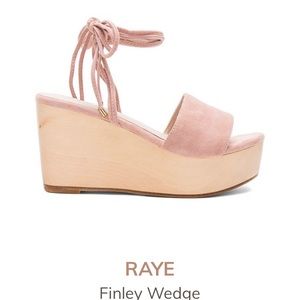 Raye Finley Wedge suede in Ballet Pink